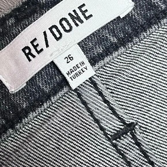 NWOT women’s RE/DONE rigid stove pipe high rise in silver fade jeans size 26 - Picture 6 of 7